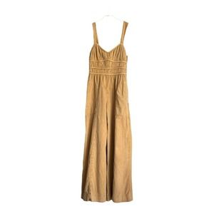 NWT Free People After All Rouched Jumpsuit Sleeveless Golden Nugget Size Small